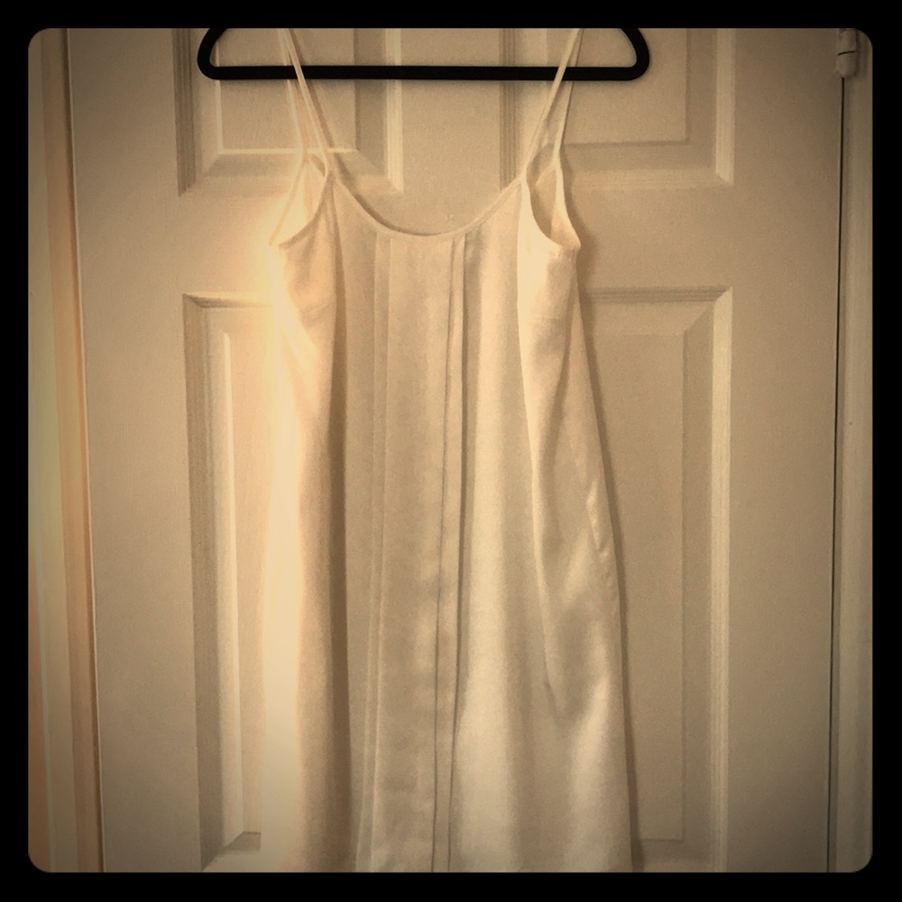 White Pleated Slip Dress